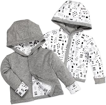 Honest Baby Clothing Snap-front Reversible Hoodie 100% Organic Cotton Infant Baby Boys, Girls Uniform - Baby