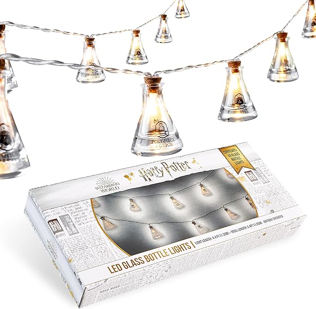 Harry Potter Potion Bottle String Lights, 10 LED String Lights 1.65M/5.4Ft, Indoor String Lights for Bedroom Decor (Warm White), Gifts