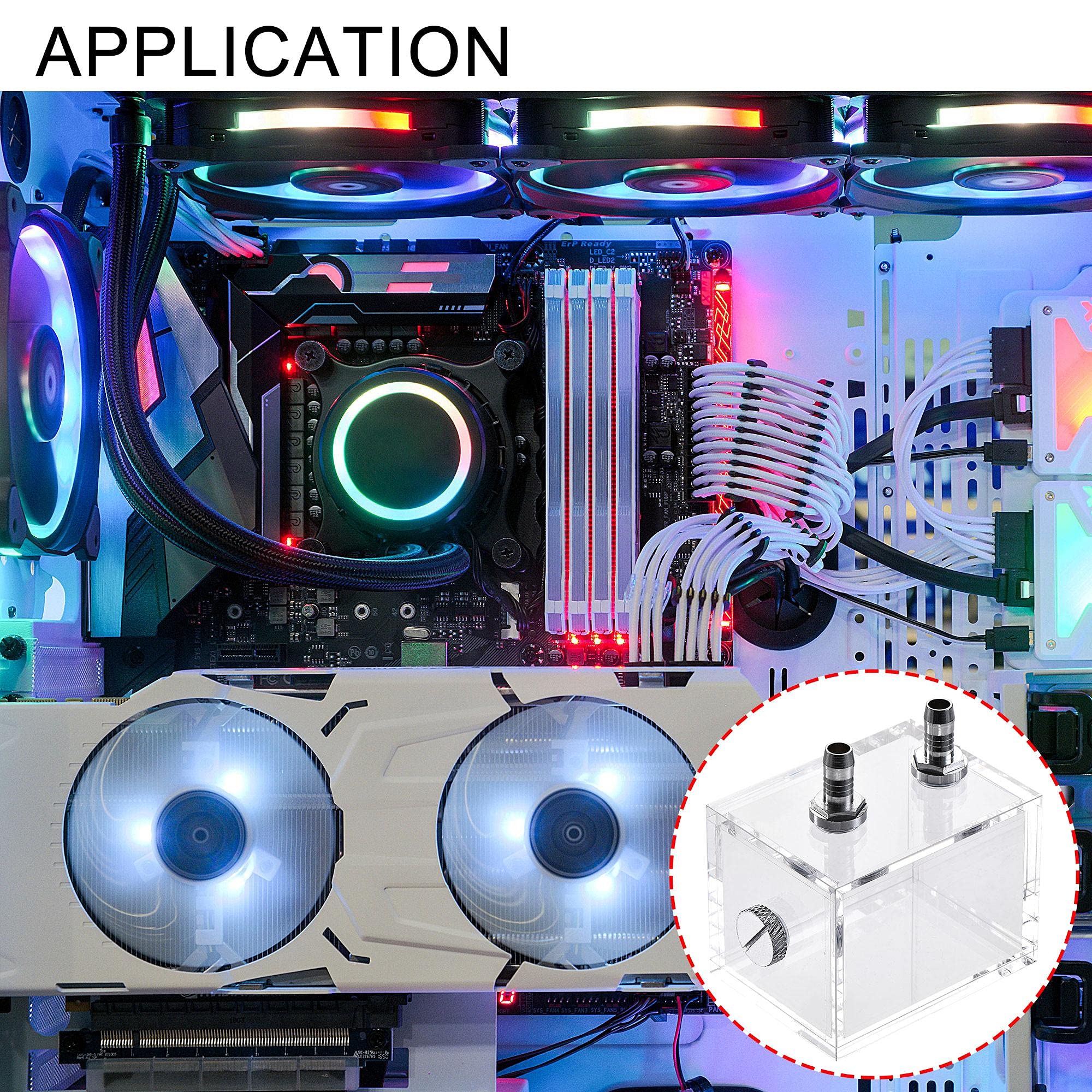Tanque De Agua De 200mm Para PC, Accorio De Refrigeración De Ordenador Con Rosca G1/4, Color Verde - AliExprs