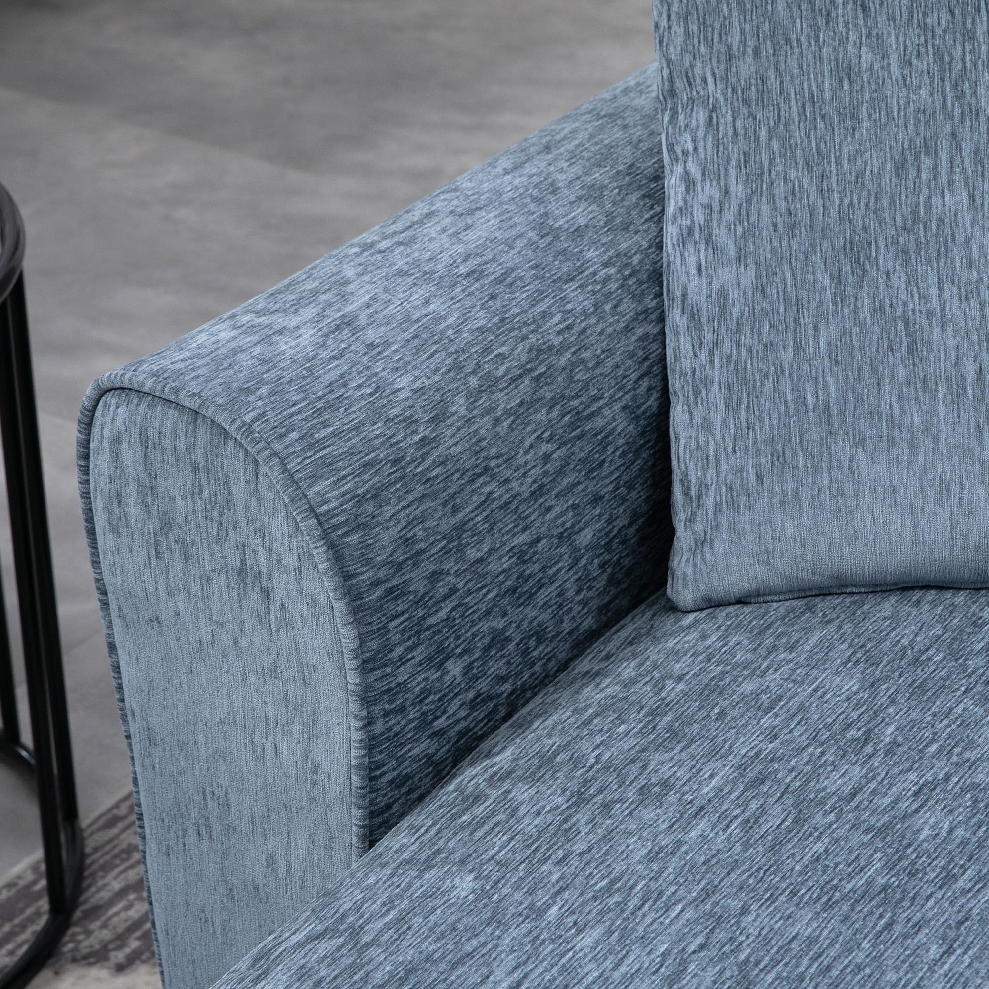 HOMCOM Sofá Chaise Lounge Reversible 200 kg 230x138x87 cm Azul Oscuro