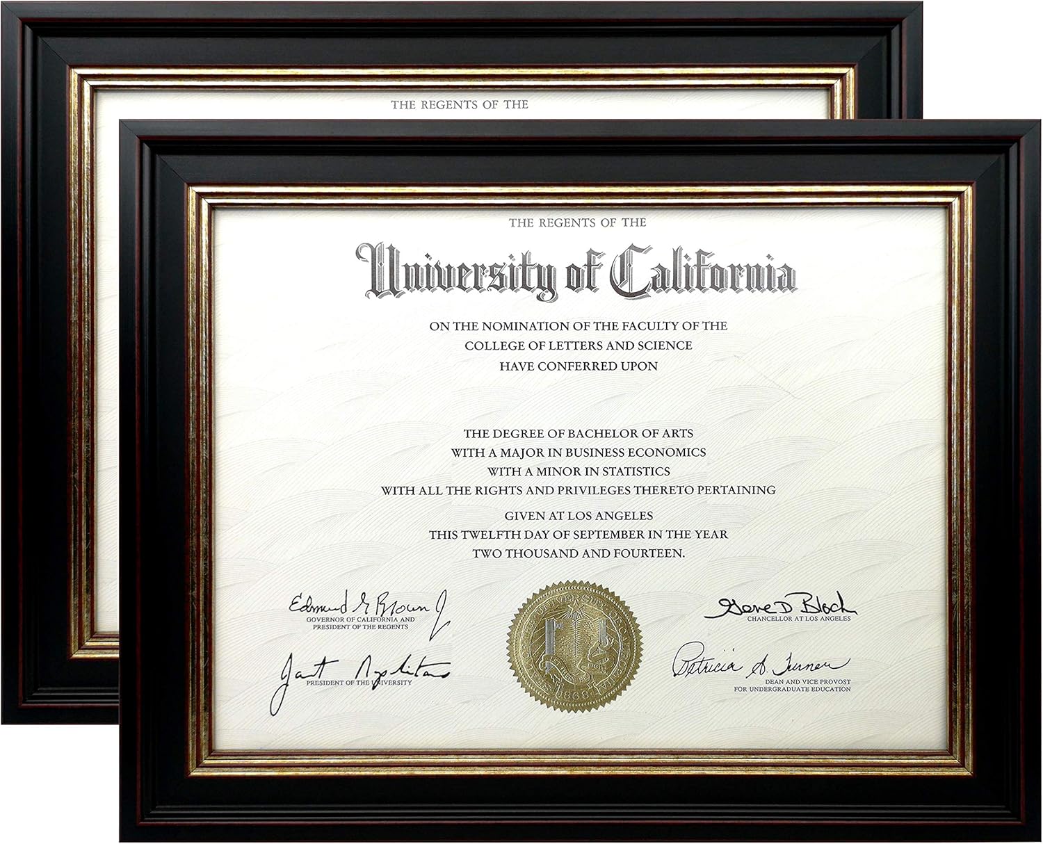 ONURI - Luxurious Diploma Frames - Classic Design for College Graduation Diploma, Business Document, and Certificate Frames - 2 Packs (8.5x11, No Mat) 8.5x11 No Mat