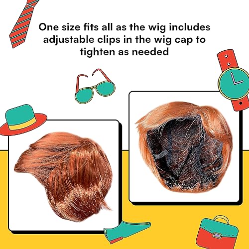 Miniatura 4 de Watt's Wigs - Chill Guy Al Wig - Peluca de pelo corto sintético en capas de calidad de película para hombres con gorra de peluca ajustable