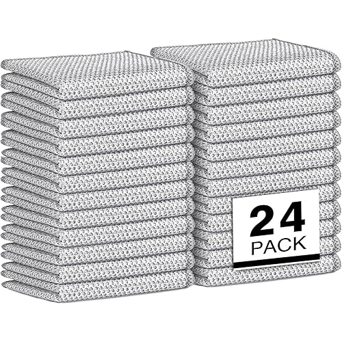 AIDEA Non Scratch Wire Dishcloth 24PK, Wire Dishwashing Rag for Wet and Dry, Dish Cloths for Washing Dishes, Cleaning Pads Steel Scrubber for Cookware, Sinks, Dishes, Stove Tops, 7"×8"