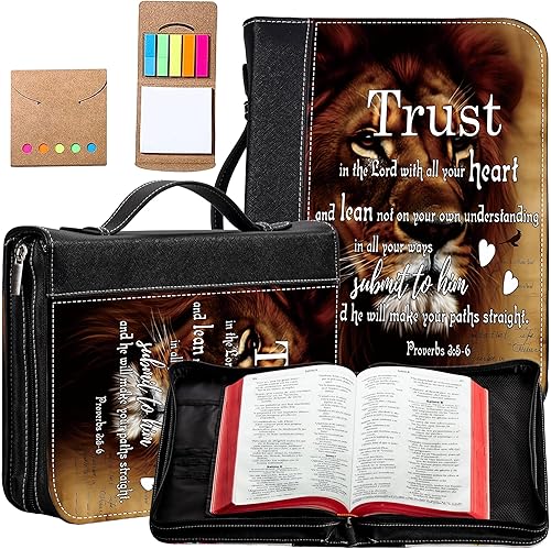 Funda para la Biblia para mujer, tamaño grande, fundas de cuero para la Biblia, regalos espirituales, estuche de transporte de la Biblia