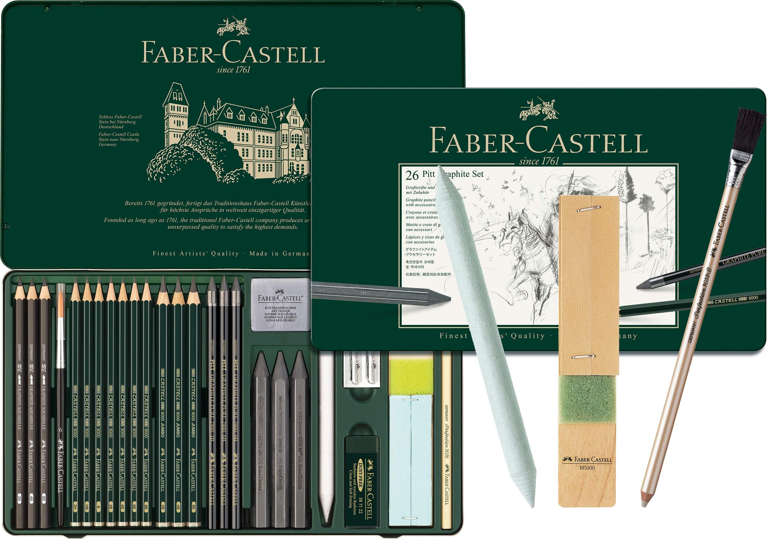 Faber-Castell 115220 - Set di matite Pitt Graphite Matt, 11 pezzi, incl ...