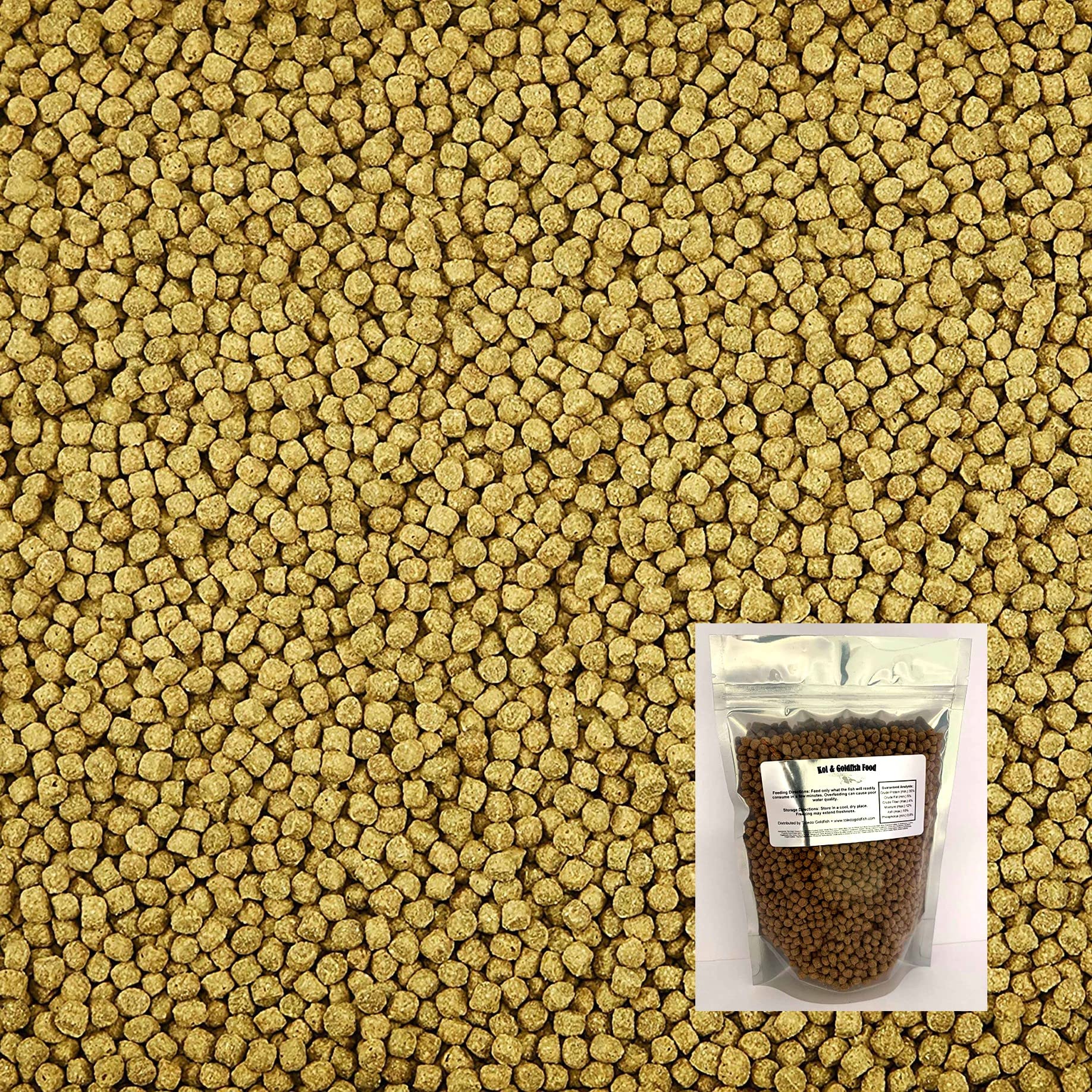 Toledo GoldfishOrnamental Live Goldfish and Koi Food for Ponds, Aquariums, and Tanks - Floating Pellets - 5mm 15 Lbs