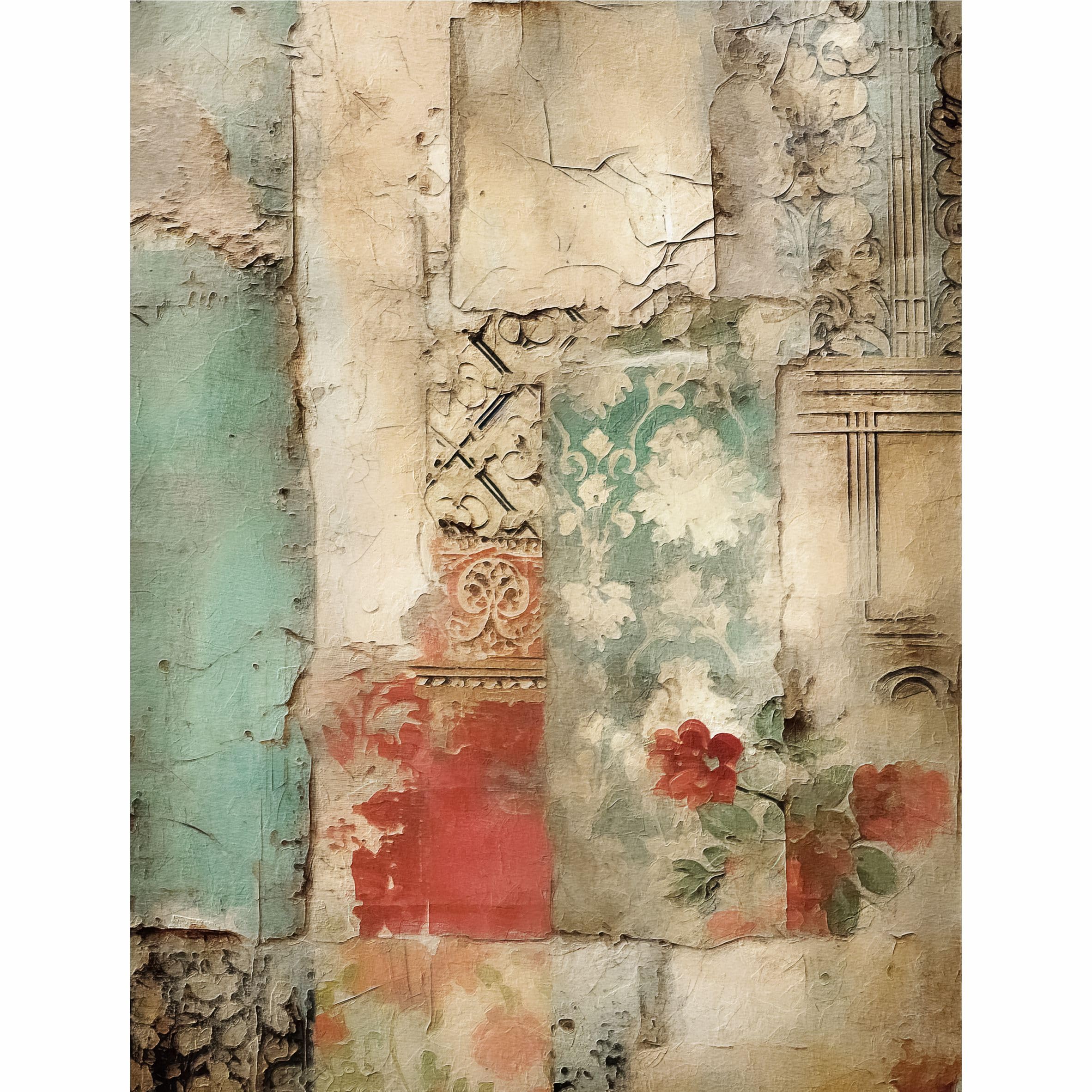 Wallpaper Pieces Rice Paper, 8 x 10.5 inch - for Decoupage Furniture Crafts