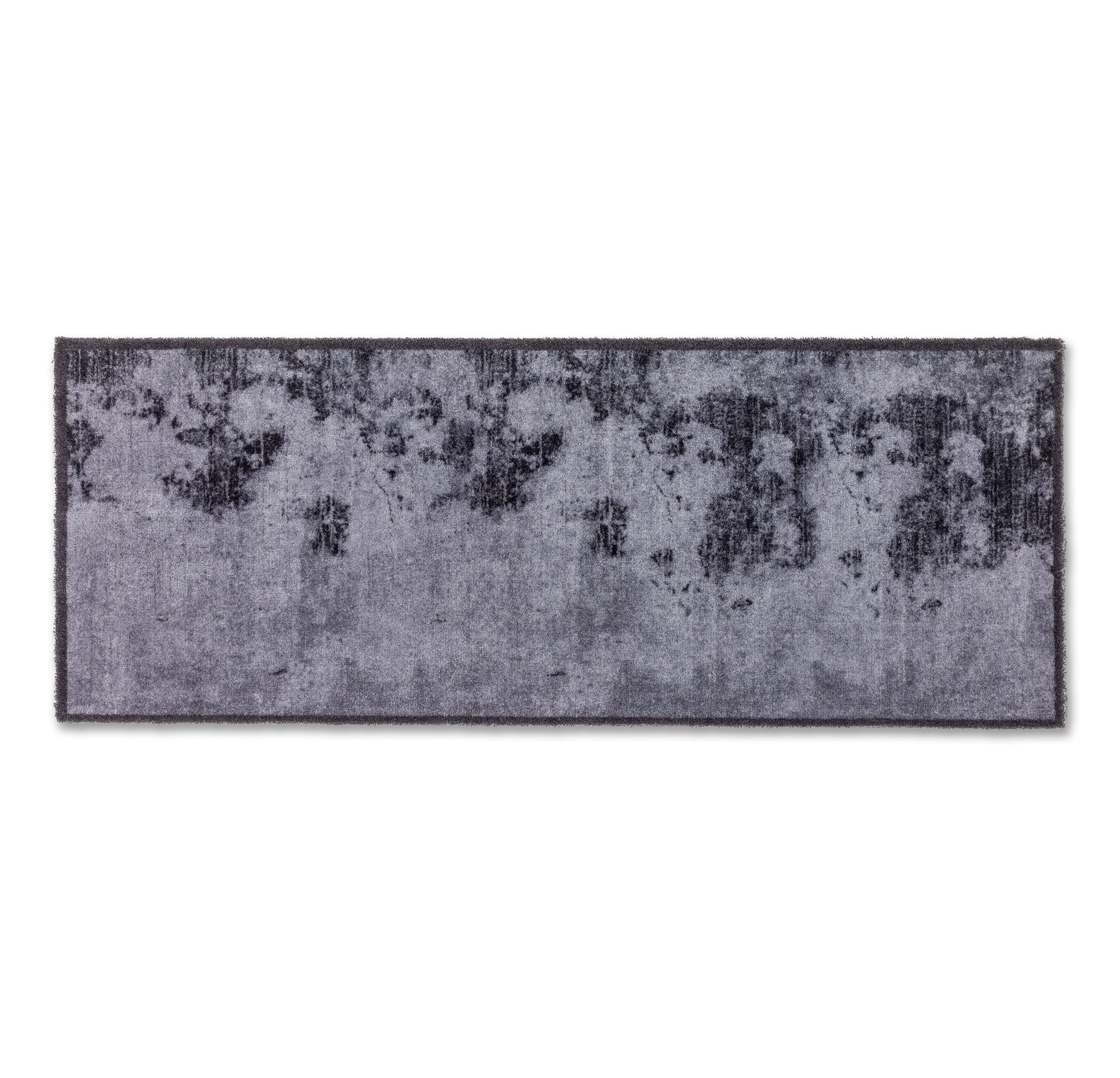 Waschbare Fußmatte innen rutschfest - Beton grau 50 x 130 cm (Rechteckig)