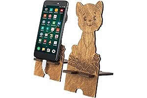 Cell Phone Holder for Home: Wooden Stand for Desks