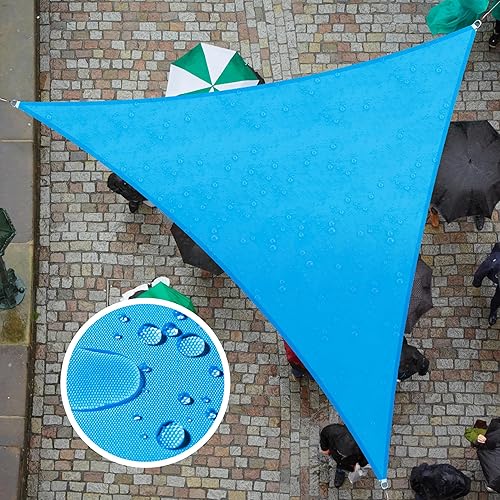 ColourTree TADT16 toldo triangular impermeable, parasol de tela, 95% de bloqueo de rayos UV y resistente al agua, para patio, jardín o cochera