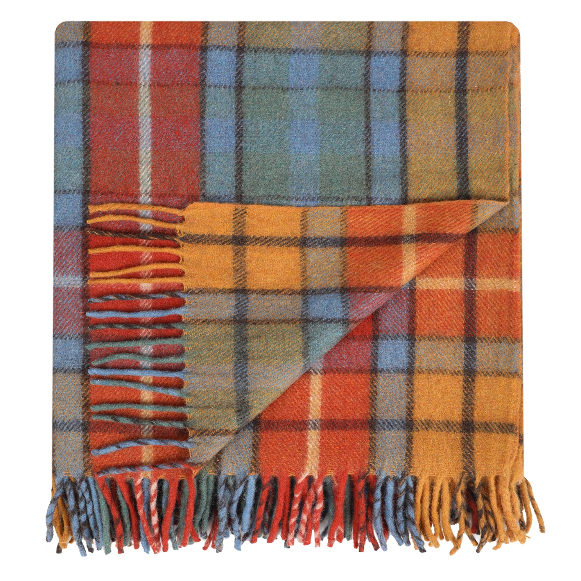 The Golden Eagle Scottish Tweed Wool Large Blanket Tartan Rug with Check Pattern for Warm Winter (Buchanan Antique) - Image 2