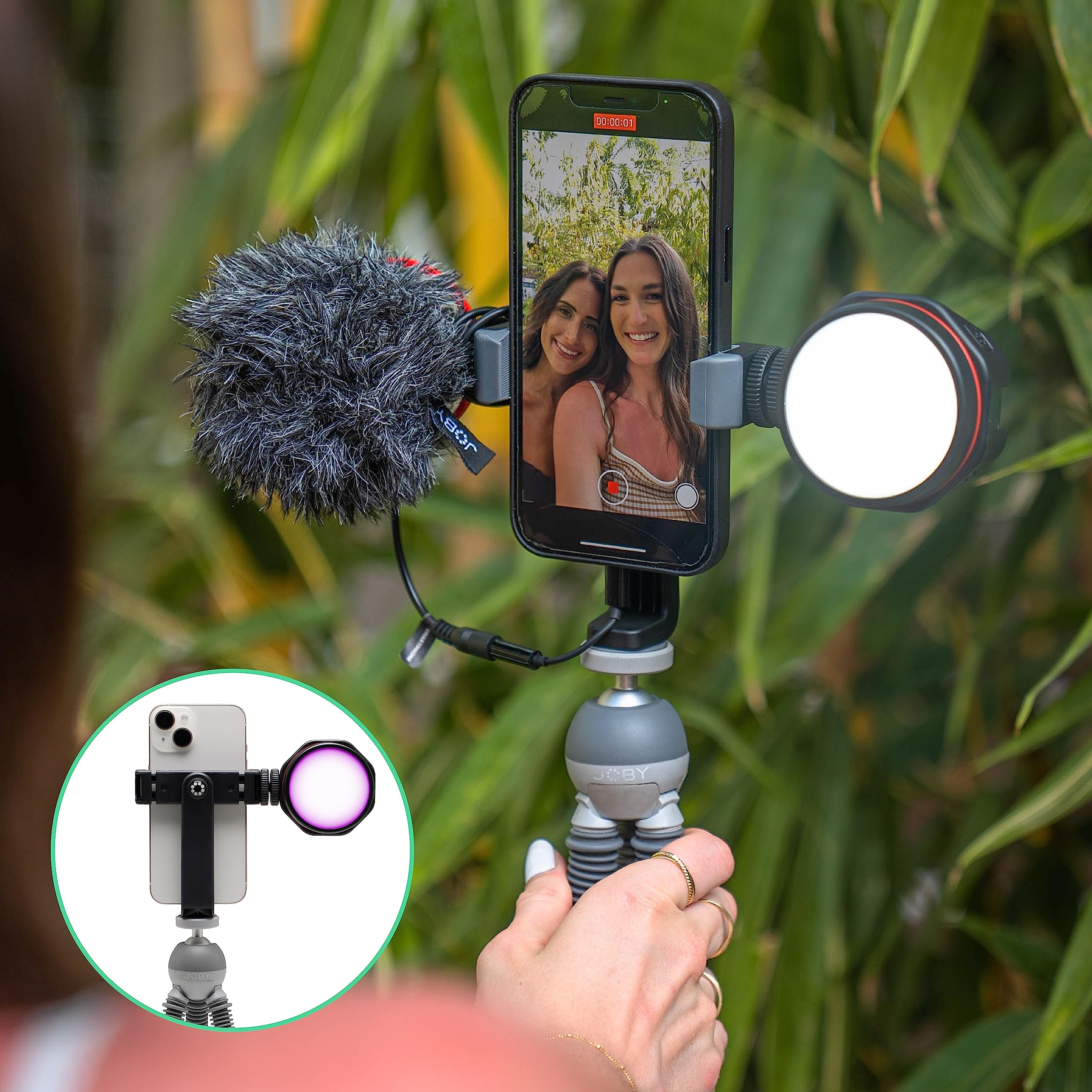 JOBY Beamo Reel Color Next-gen LED Licht für Content Creator für spiegellose Kompaktkameras oder Smartphones (JB01837-BWW)