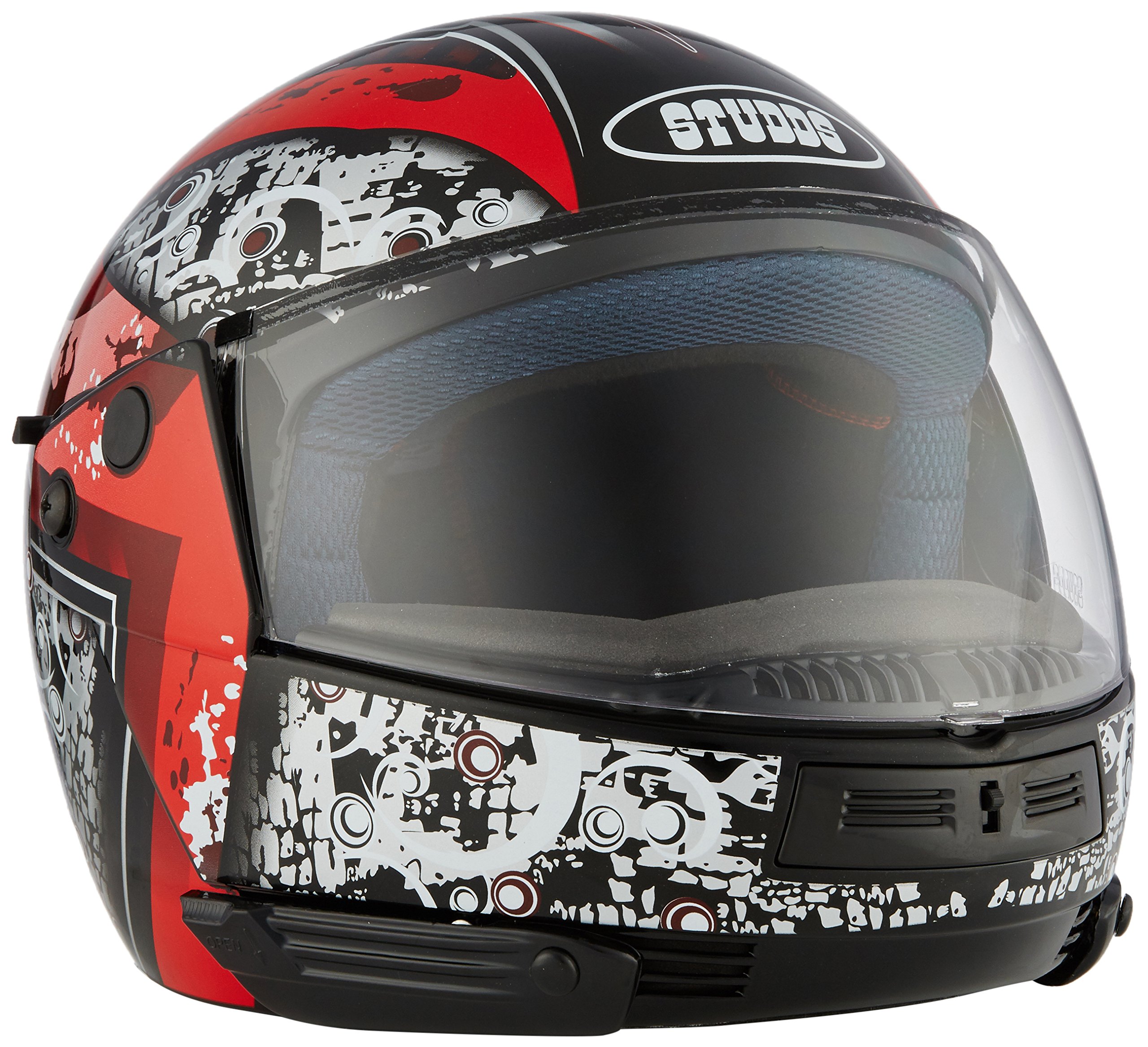 StuddsNinja D7 Flip Up Full Face Helmet (Black N2, M)