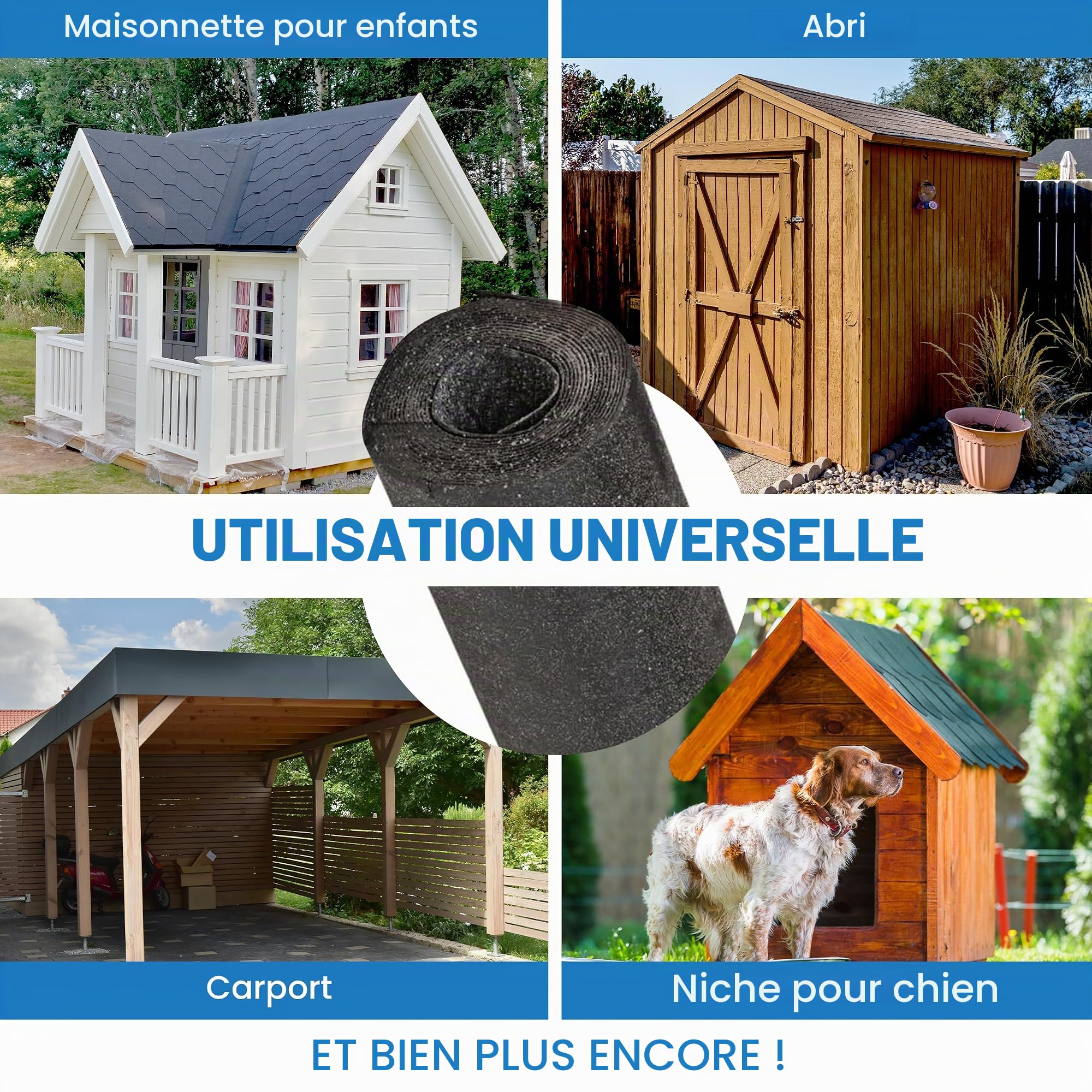 Rouleau Carton bitumé Noir 7,5 m²