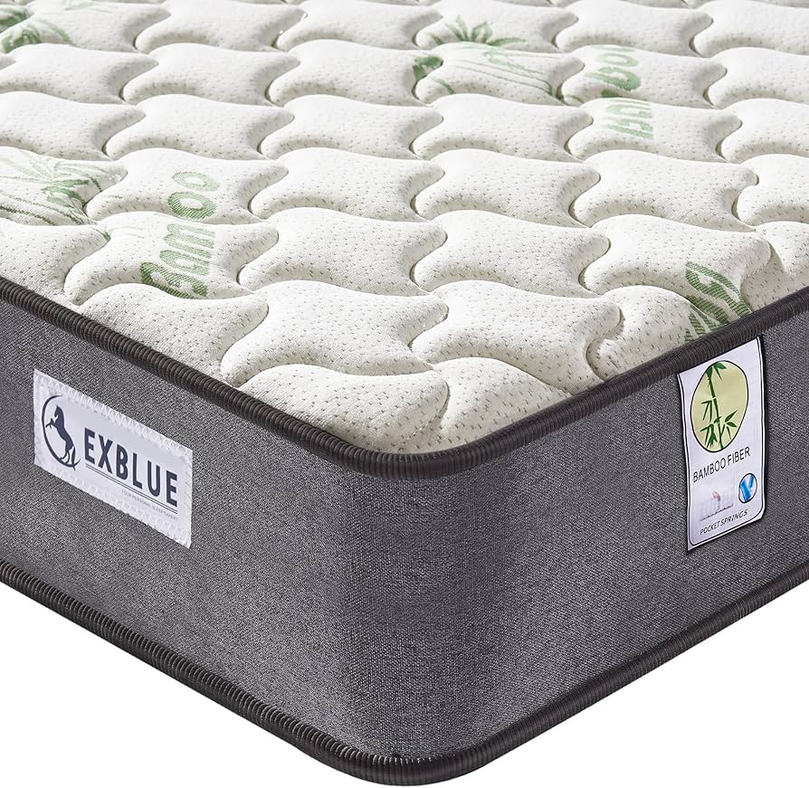 Amazon.co.jp: EXBLUE 竹繊維マットレス セミダブル、シングルポケット