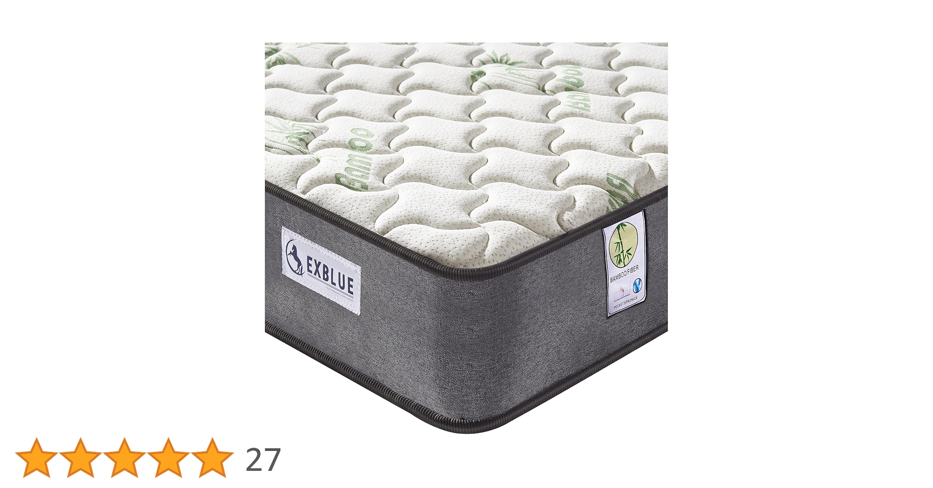 Amazon.co.jp: EXBLUE 竹繊維マットレス ダブル、シングルポケット