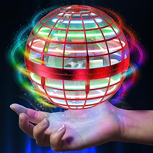 Miniatura 15 de Juguete de esfera voladora, orbe de nebulosa mágica, mini dron mágico con forma de globo, spinner con luces RGB incorporadas, OVNI giratorio de 360°