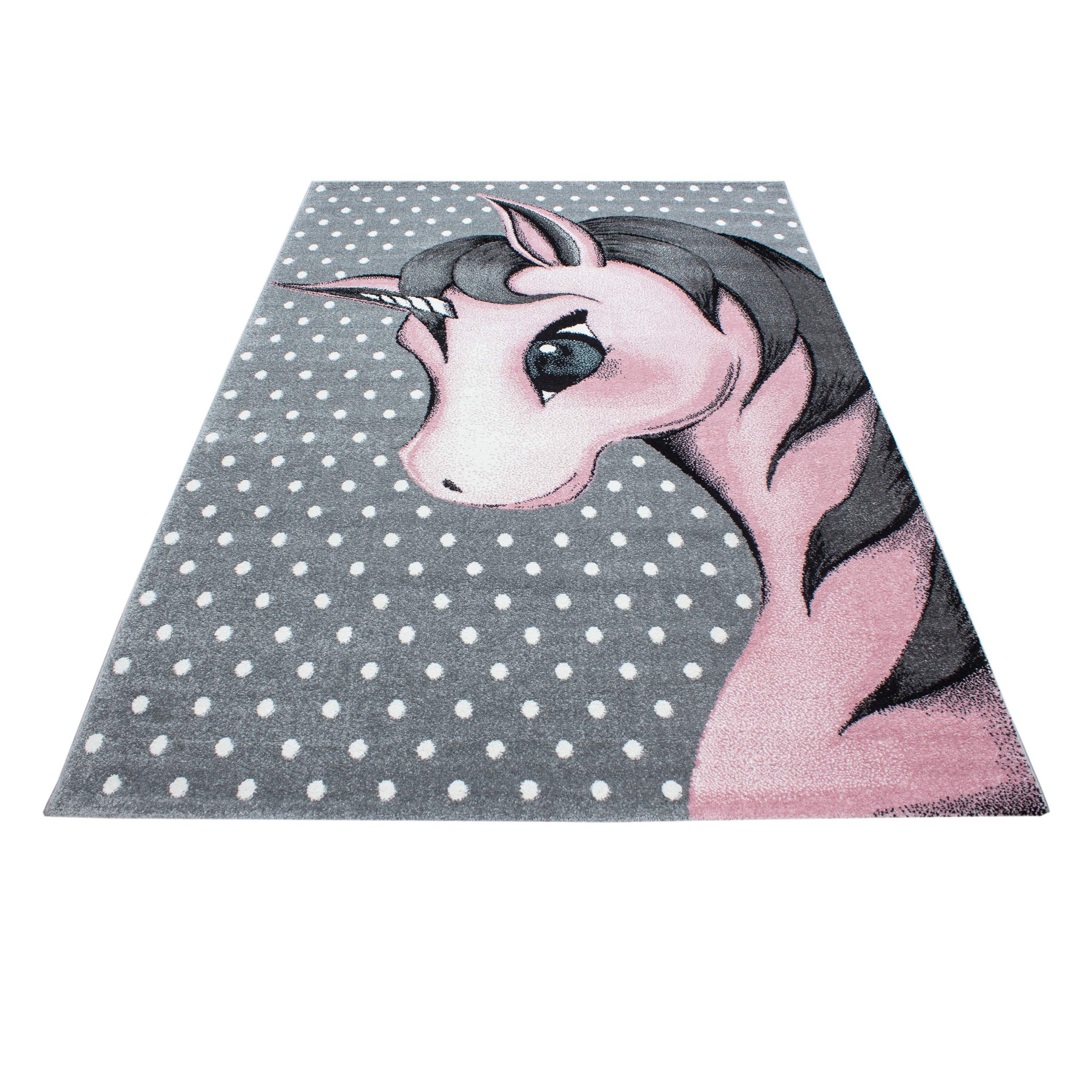 SIMPEX Alfombra Infantiles, diseño de Unicornio, Alfombra Rosa, 160 x 230 cm, Alfombras para niños, Alfombra habitación Infantil