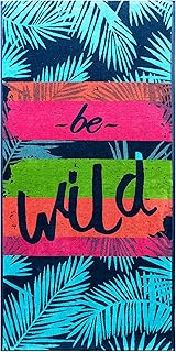 Lashuma Serviette de plage Maurice multicolore, serviette XXL 90 x 180 cm, serviette de bain douce en velours