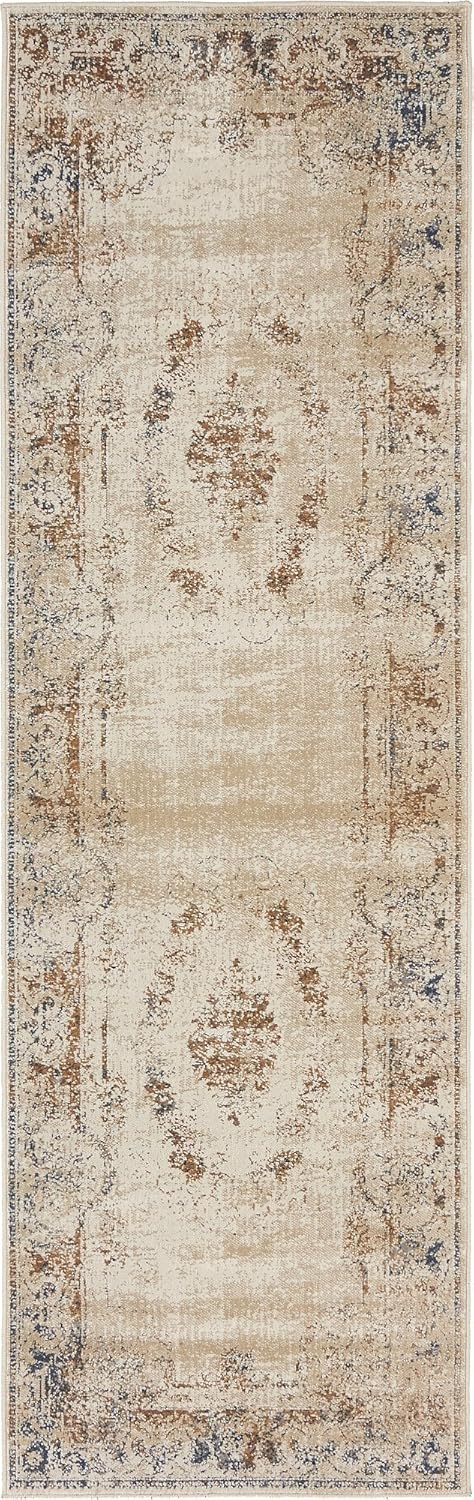Unique Loom Chateau Collection Victorian, Vintage, Textured, Distressed, Vintage, Traditional Area Rug (2' 0 x 6' 7 Runner, Beige/Light Brown)