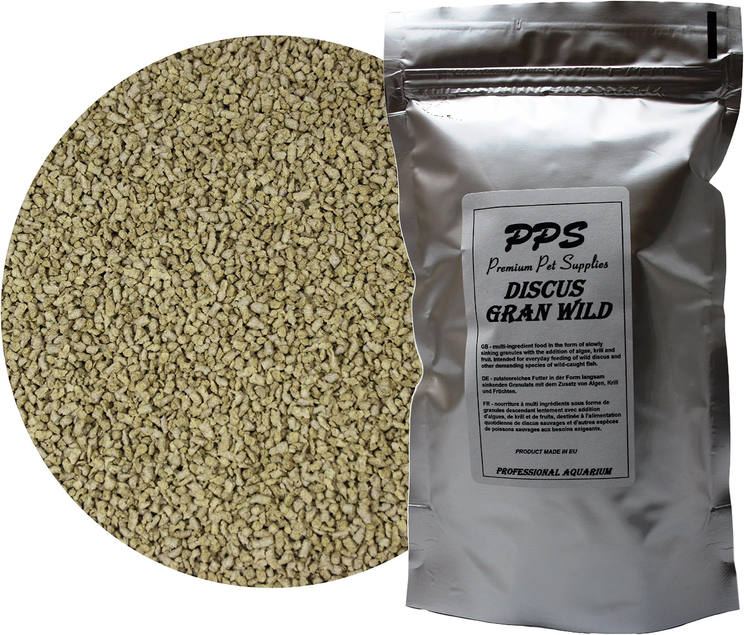 PPS DISCUS GRAN WILD - multi-ingredient food in the form of slowly sinking granules with the addition of algae, krill and fruit, for everyday feeding of wild discus - FREE DELIVERY (300ml/150g)