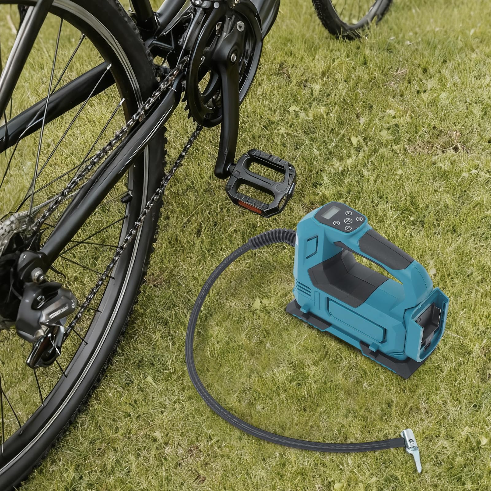 Compresor de aire inalámbrico con motor de cobre puro de 250 W, compresor de aire portátil con indicador y 4 luces LED, bomba de aire de mano inalámbrica para coches, motocicletas, bicicletas