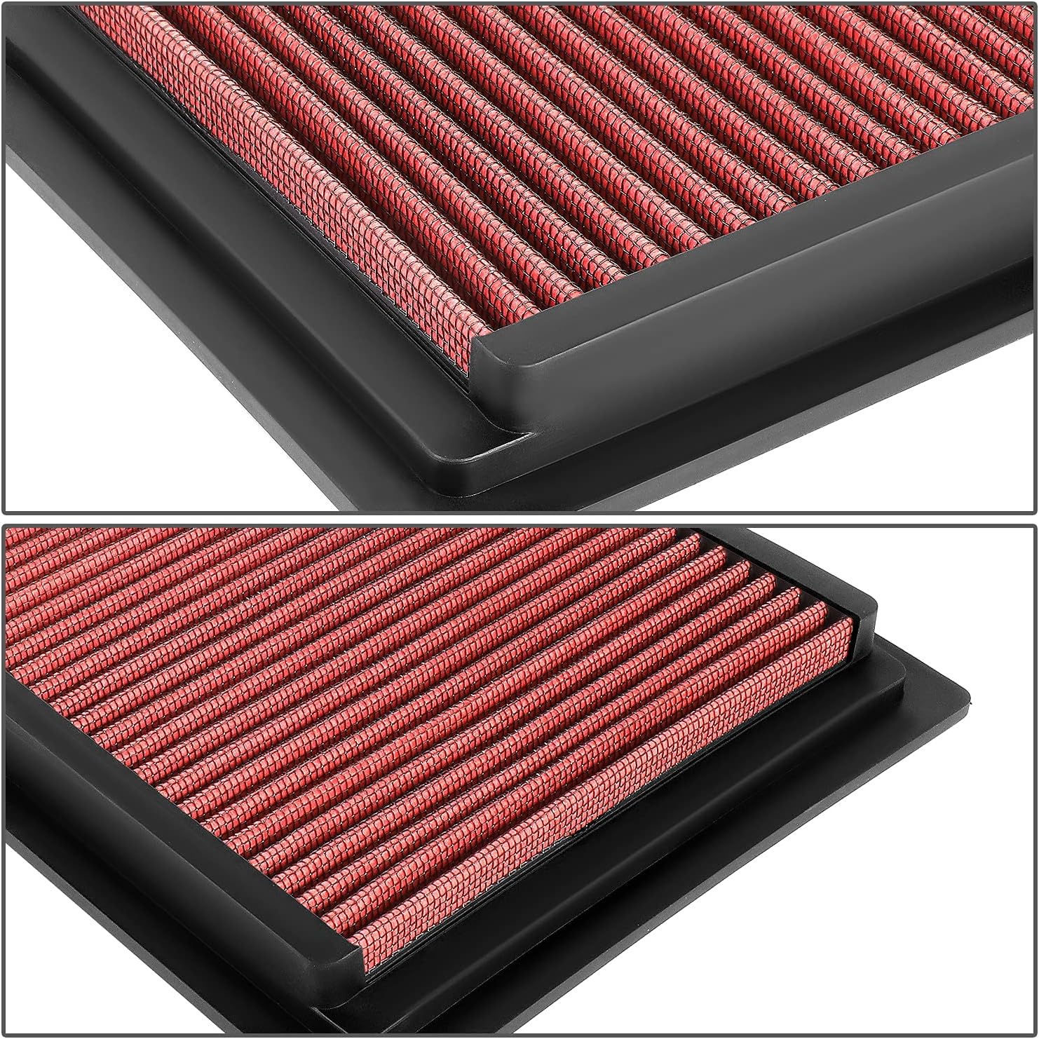 DNA Motoring AFPN-250-RD Washable Drop In Panel Air Filter Enhance Engine Performance Power & Acceleration Improve [Compatible with 07-10 Jeep Compass / 07-10 Patriot / 07-10 Caliber 2.0&2.4L]