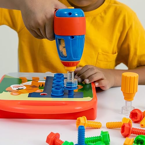 Miniatura 3 de Educational Insights Design & Drill ABCs & 123s - Juguetes de construcción y herramientas para niños pequeños, juego de herramientas para niños