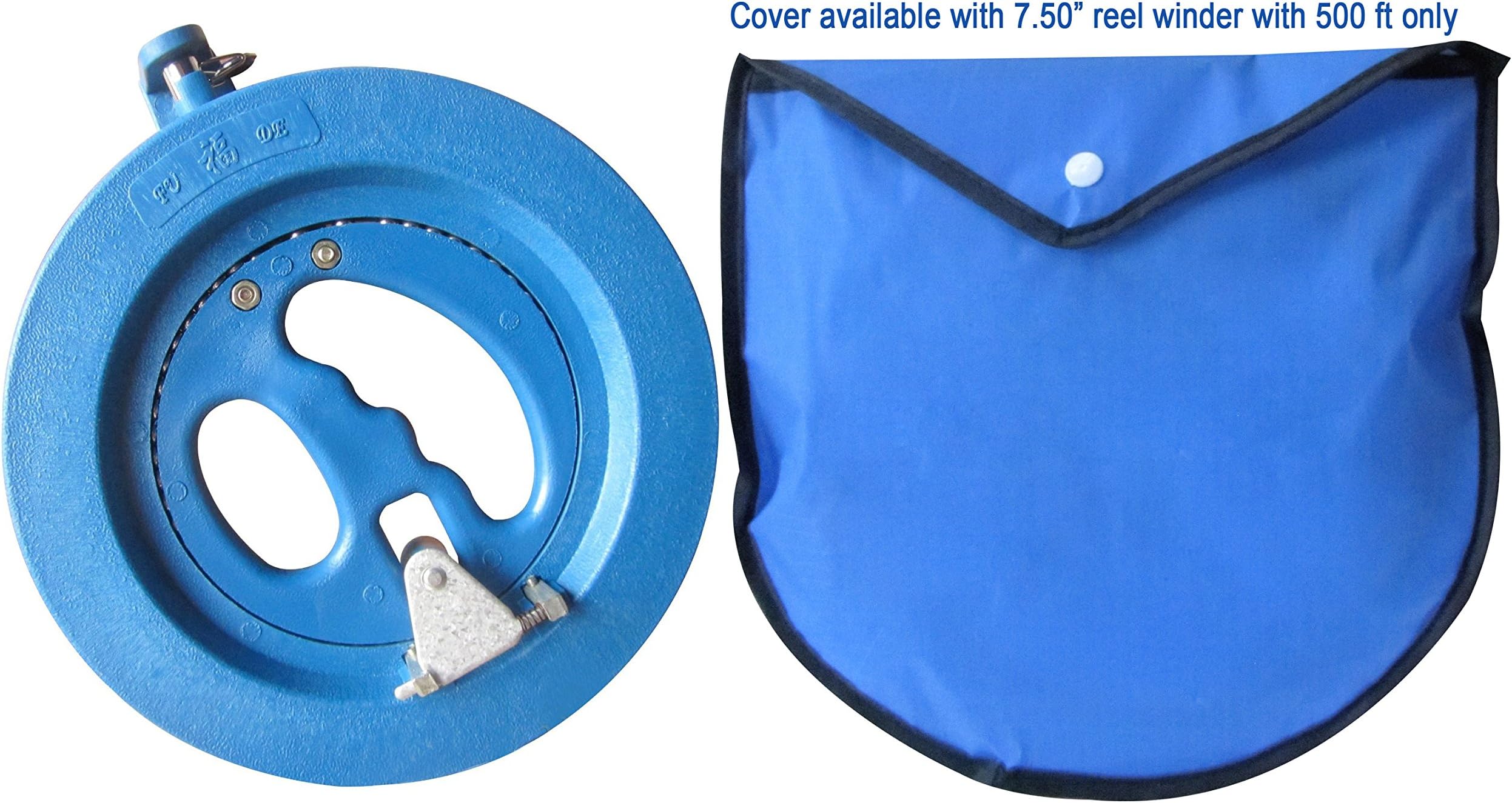 Kites N More, Professional 7.50" Reel Winder with Horizon Lines with Cover (Blue, 500 Ft)