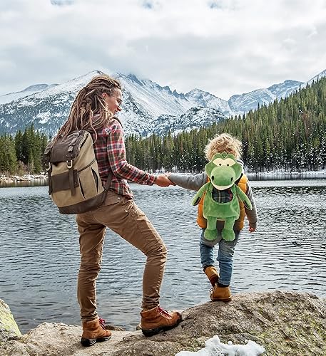 Miniatura 4 de Puzzled DolliBu - Mochila de peluche de cocodrilo, bolsa de peluche súper suave para accesorios para niños, primera bolsa de peluche de viaje, linda