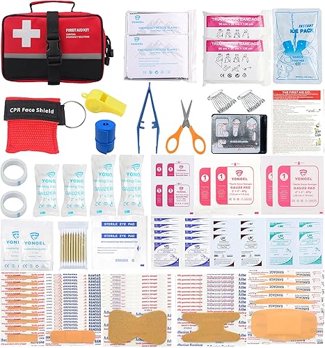 Galaxy - 170 kits de primeros auxilios para supervivencia, emergencia, trauma, combate militar, combate, táctico, caza, camping, senderismo, bolsa disponible en Yaxa Peru