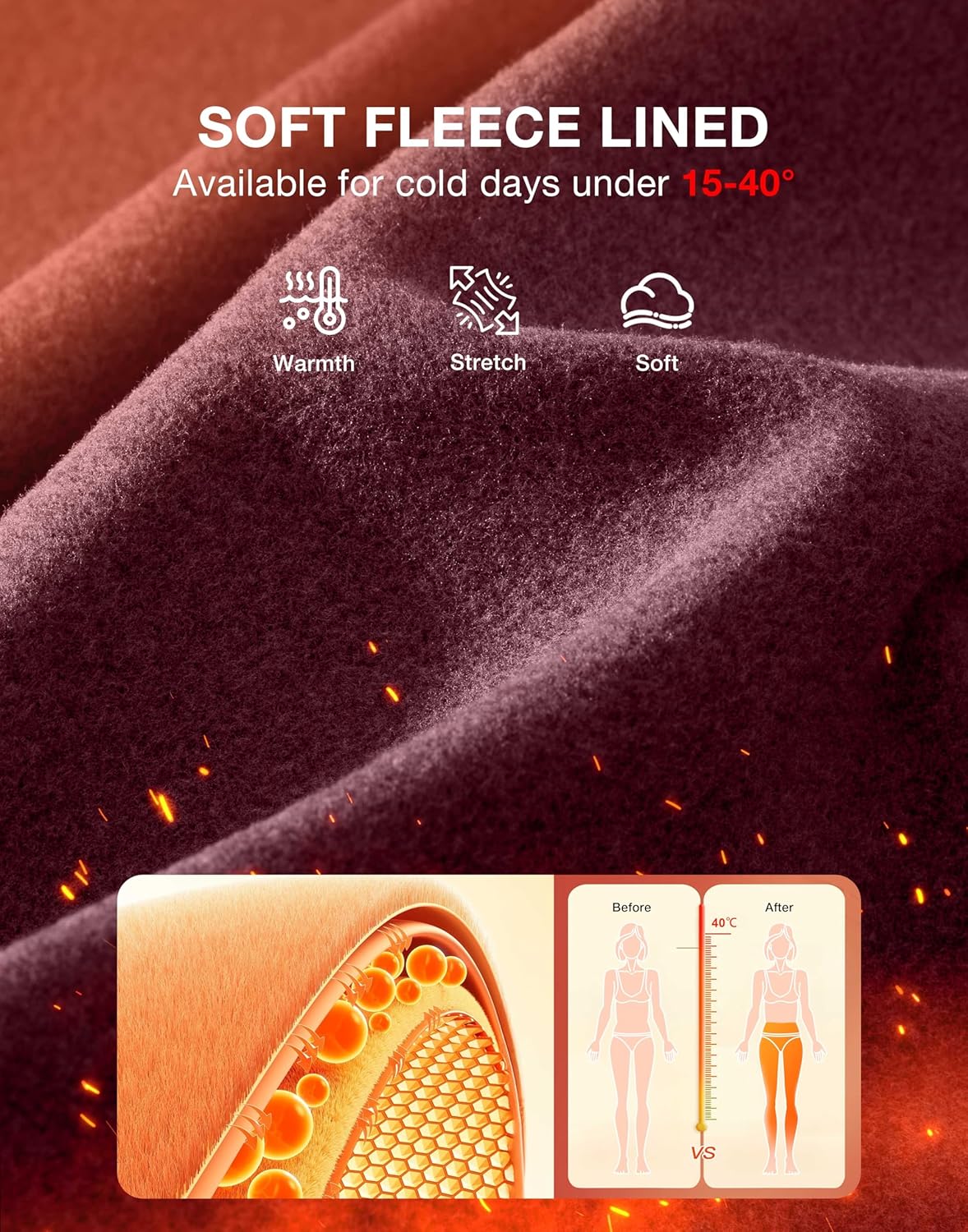 G Gradual Women's Fleece Lined Joggers with Zipper Pocket Water Resistant Running Hiking Pants Winter Warm Thermal Sweatpants - Image 5