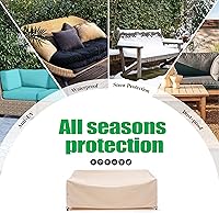Vista 8 de F&J Outdoors Funda impermeable resistente a los rayos UV para sofá de patio de 2 plazas, resistente, color beige, 58" de ancho x 35" de profundidad
