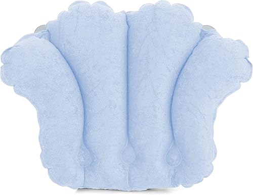 Deluxe Comfort, White Spa - Fácilmente inflable con ventosas seguras, bañera de hidromasaje y jacuzzi, almohada de baño segura