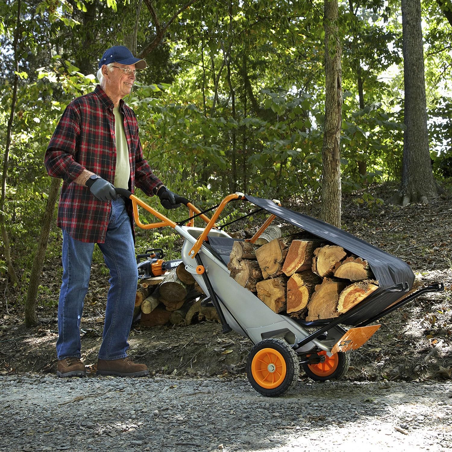 WORX Brouette Multifonction 8-en-1 WG050E | Se transforme en chariot, diable et porte-sac, capacité jusqu'à 136 kg