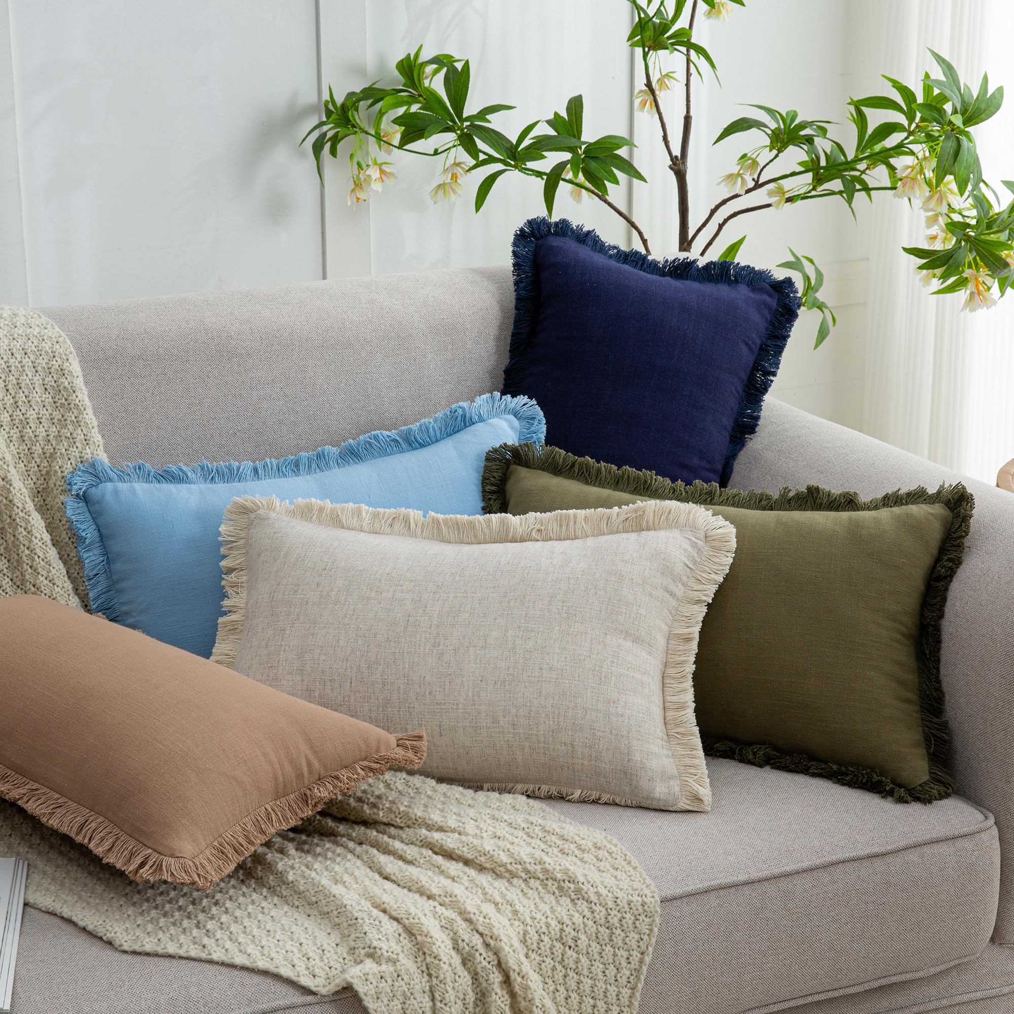 Amazon.co.jp: Mayler Yee フリンジクッションカバー 2枚セット