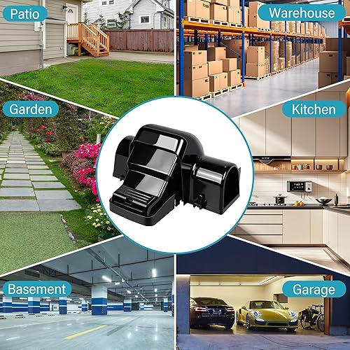 Miniatura 7 de Paquete de 4 potentes trampas para ratas con diseño de túneles duales, trampa rápida y humana que mata ratones por resorte, segura para mascotas y