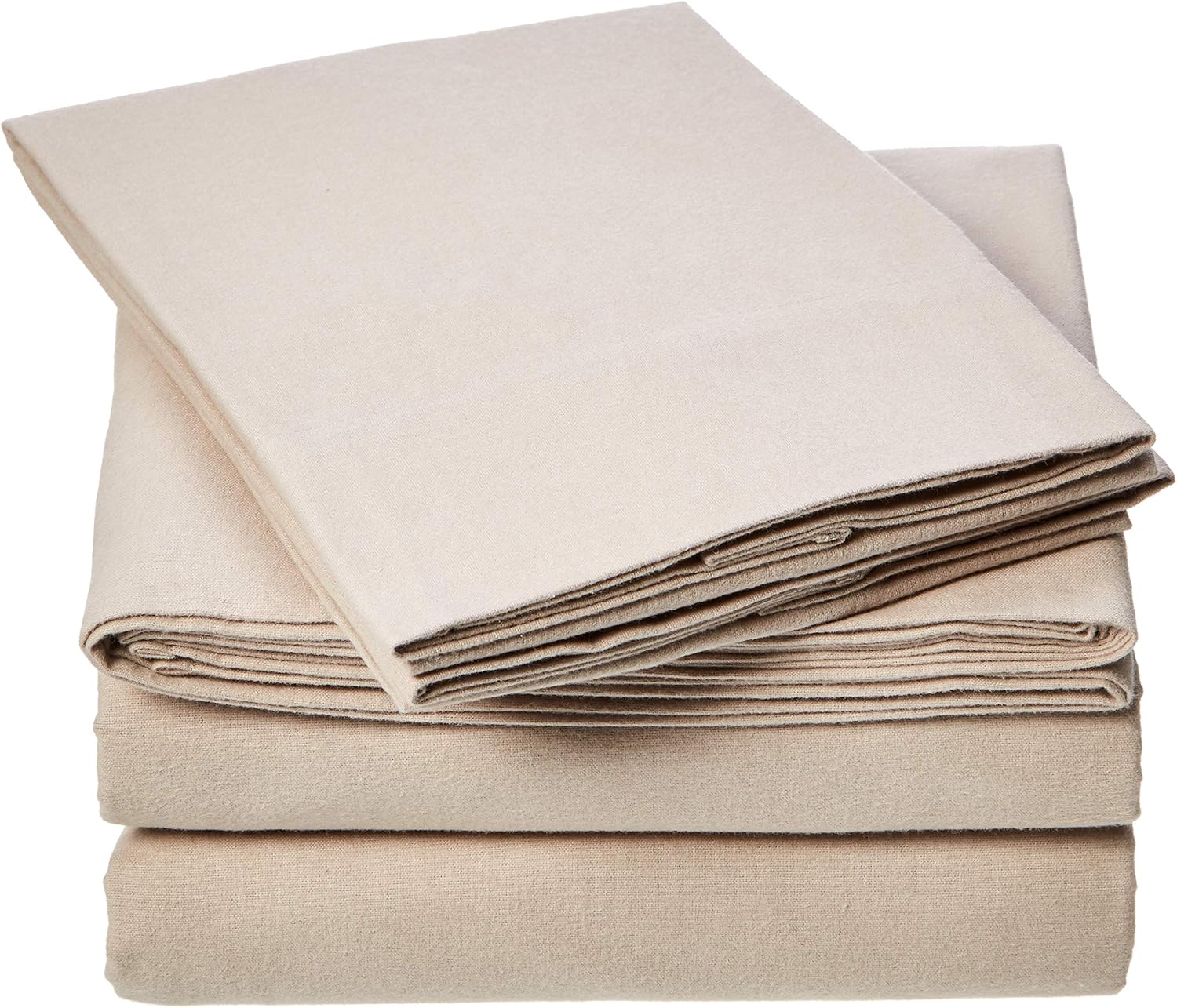 Amazon Basics Everyday Flannel Bed Sheet Set - Full, Taupe