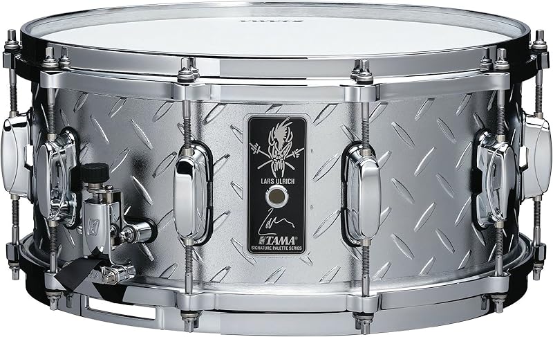 Tama Lars Ulrich Signature Snare Drum - 6.5 x 14-inch - Diamond-plated Steel