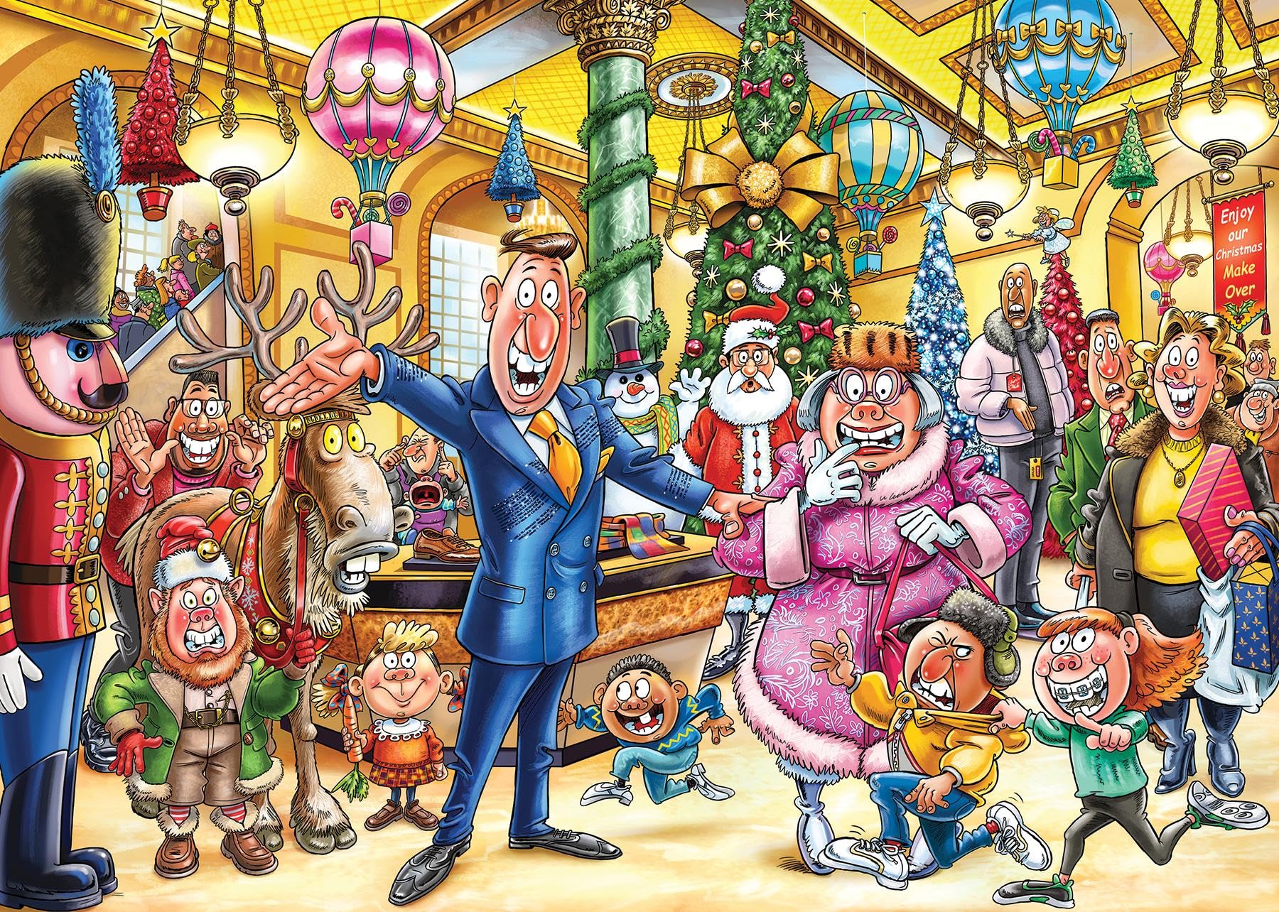 Wasgij Christmas 21, A Very Merry Makeover, Festive 2 x 1000 Piece Xmas Jigsaw Puzzle for Adults, Puzzling - Image 2