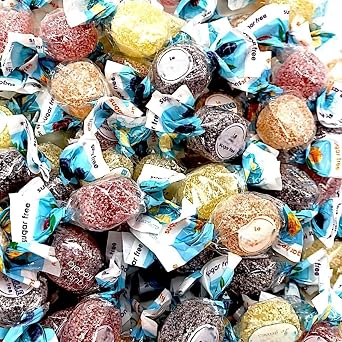 Gourmet Bonele Italian Sugar-Free Fruit Jellies -1.5 lbs Individually Wrapped Sugar-Free Candy for Diabetics- Mandarin, Lemon, Strawberry, and Blackberry Flavors-Vegan & Gluten-FreeApprox 160 pieces 24 oz