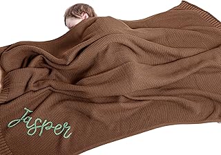Tivhelrf Personalized Baby Blanket - Custom Cotton Knitted B