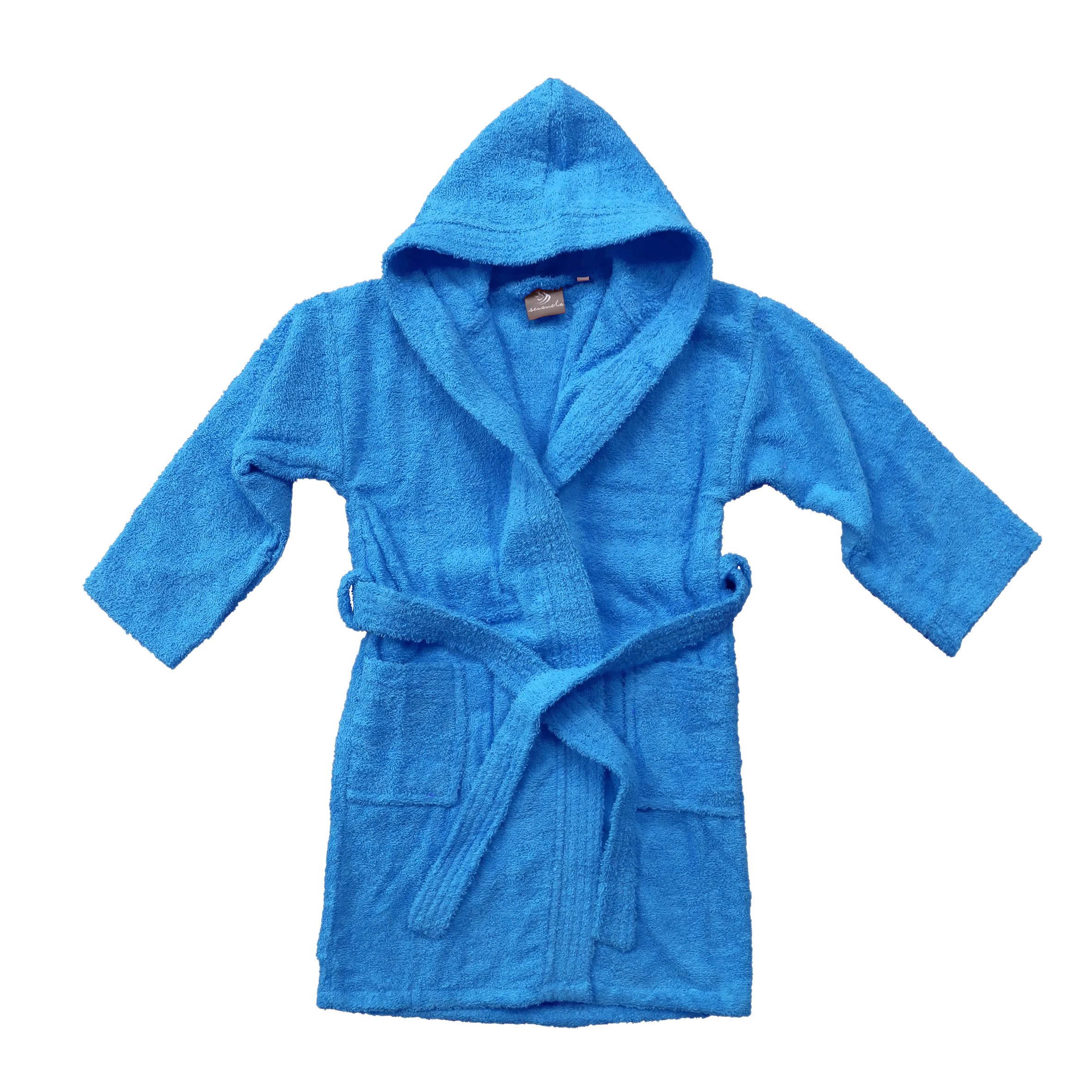 LEBENGOOD - Peignoir enfant - 100% coton OEKO-TEX®. - 2 poches, ceinture, capuche, peignoir en peluche très doux pour enfant, adolescent