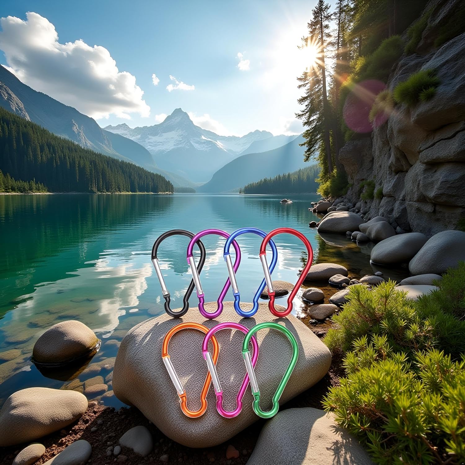 5Pcs Carabiner Clip 4" Aluminum Carabiner Clip Big Spring Snap Key Chain Hook Caribeaner for Outdoor Use Carabeaner Keychain Clip Great for Outdoors Keychains and Gear Organization,Accessory - Image 2