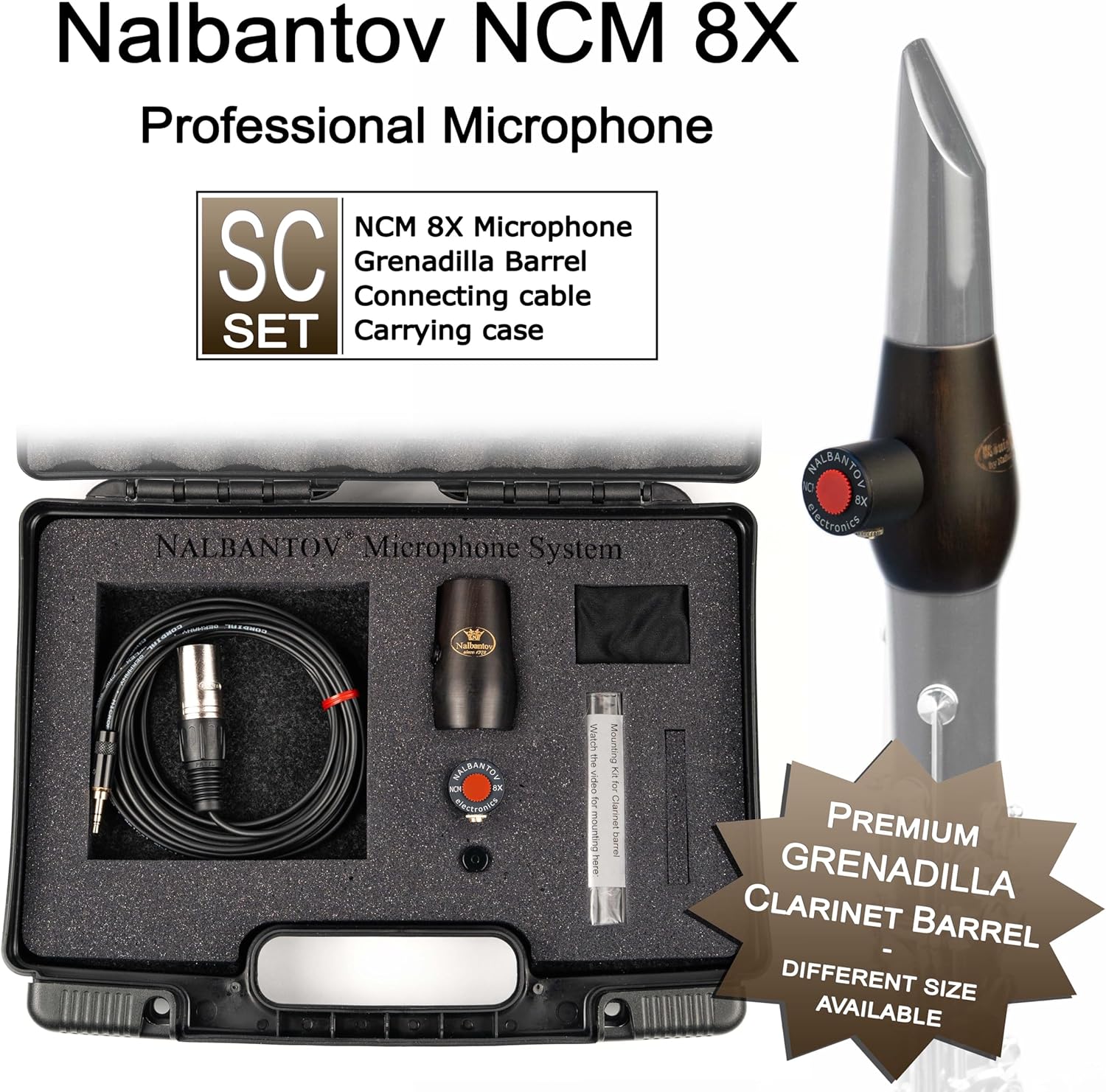 Clarinet Microphone NCM 8X SC Set + NK5 for Buffet Crampon Tradition