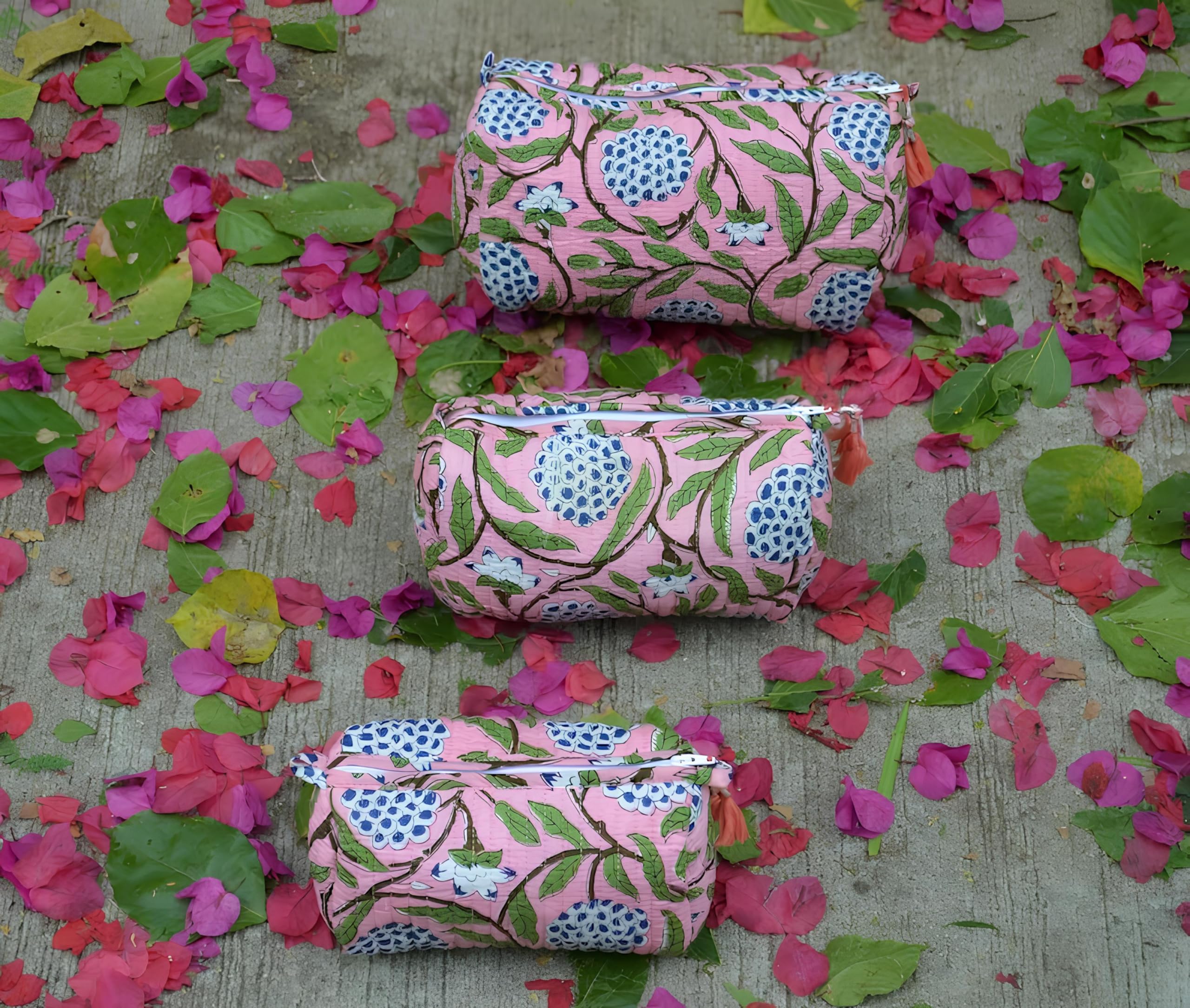 INDACORIFY Bolsa de cosméticos Impermeable con Cremallera, Bolsa de Maquillaje Acolchada Hecha a Mano, artículos de tocador, Bolsa de Lavado Acolchada, Kit de Afeitado, Estuche de tocador