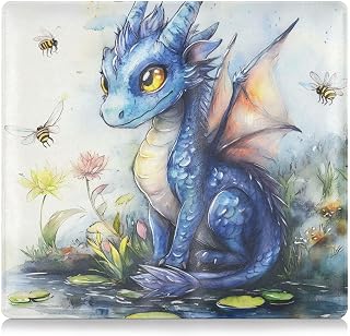 GuoChe Leather Car Registration and Insurance Card Holder Men Women Essential Wallet Case for Driver Auto Owners Trailer Motorcycle Boat Dragon Fantasy Art Print