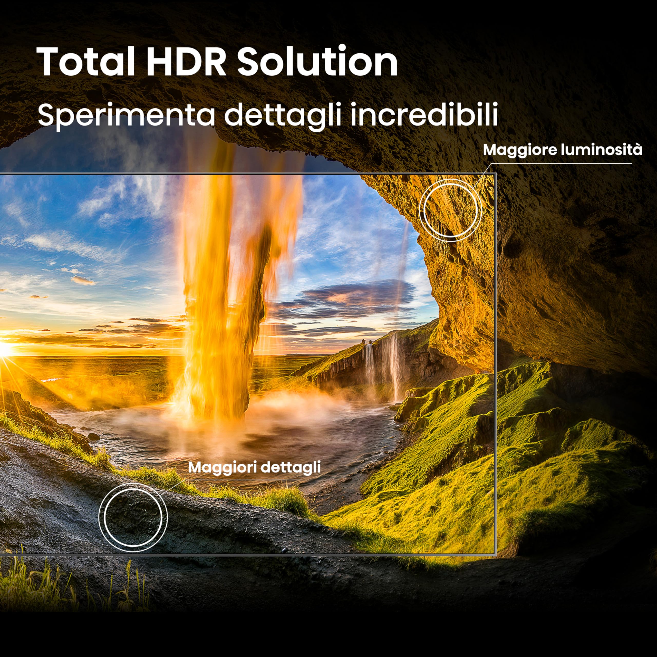 Hisense Smart TV QLED 55" 4K 55A7S, 60Hz, Audio Dolby Atmos, Designed Unibody Slim, VIDAA OS con 1000+ APP, Dolby Vision IQ, HDR 10+, Game Mode Plus, BT, Wifi, Alexa Built-in, AirPlay2, lativù 4K