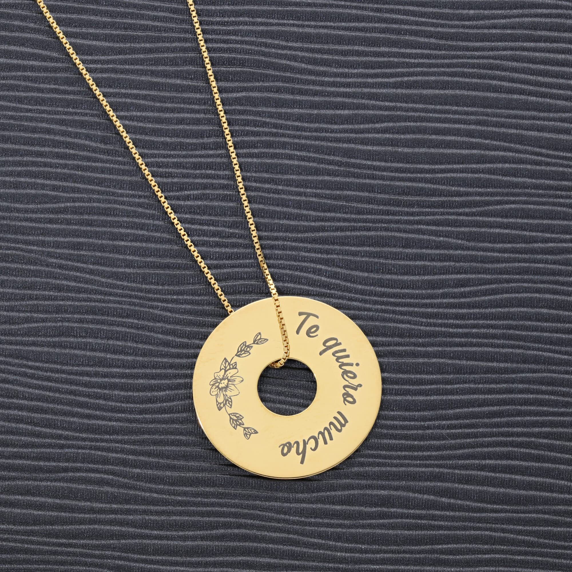 Colgante con Cadena Veneciana Personalizada - Cadena Venecia de plata Personalizada - Regalo Original - Collar Artesanal. Cadena 45 cm + Alargador - Plata de Ley 925/1000.