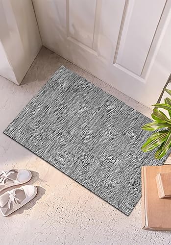 Miniatura 4 de RIANGI Alfombra de baño de 2 x 4 pies, color blanco y negro, alfombra bohemia de algodón para dormitorio, cocina, cuarto de servicio y pasillo,